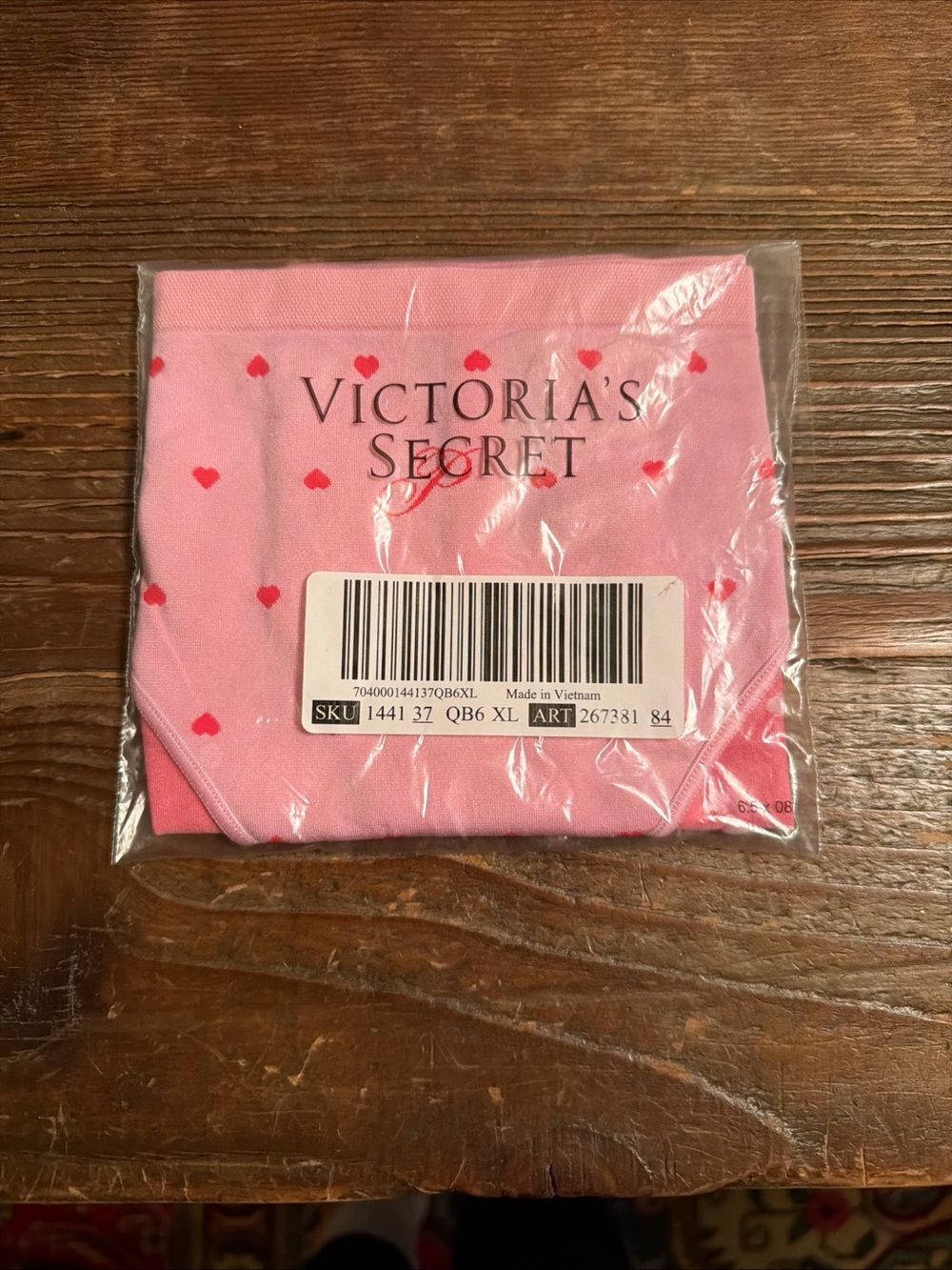 Victoria's Secret Pink Hearts Bikini Panties Size Extra Large